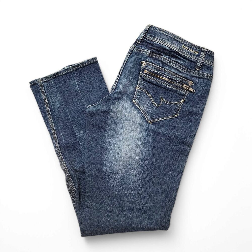 ZCO Jeans Stretch Denim Straight Leg Thick Stitch Zipper Pockets Womens Size 13